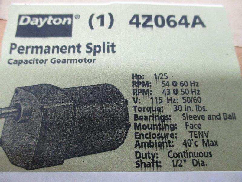 DAYTON 4Z064A * FACTORY SEALED *