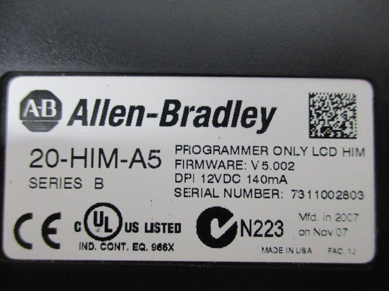 ALLEN BRADLEY 20-HIM-A5 HUMAN INTERFACE MODULE SER. B F/W 5.002 *USED *