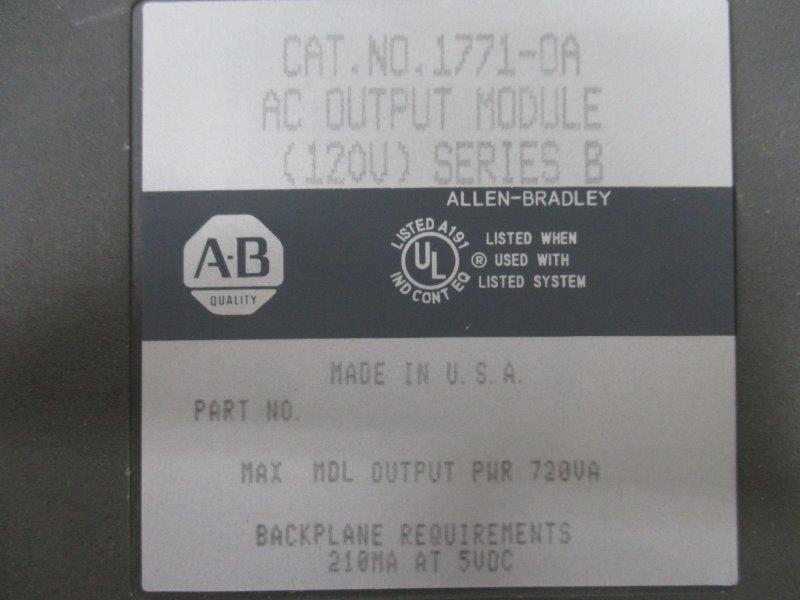 ALLEN BRADLEY 1771-OA SER. B * REMANUFACTURED *