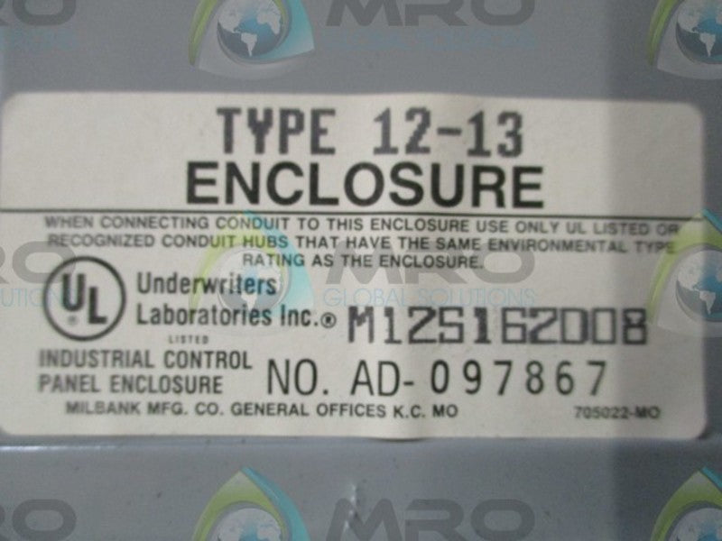 MILBANK M12S162008 JUNCTION BOX ENCLOSURE  NSMP