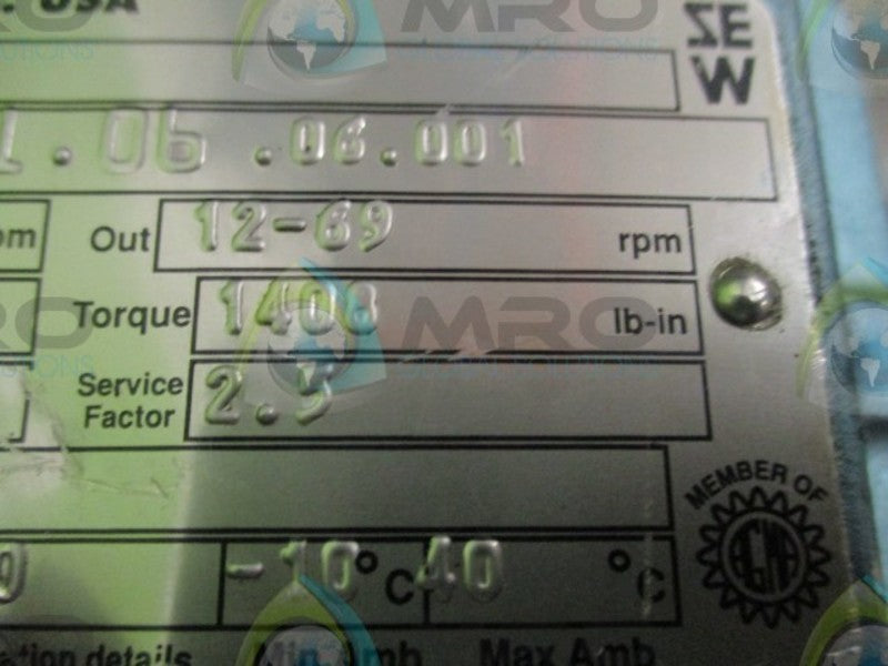SEW-EURODRIVE KAF47DT90S4 MOTOR 1800 RPM 25.91:1  UNMP