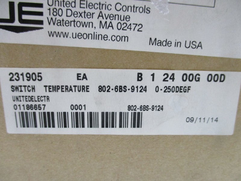 UNITED ELECTRIC 802-6BS * FACTORY SEALED *