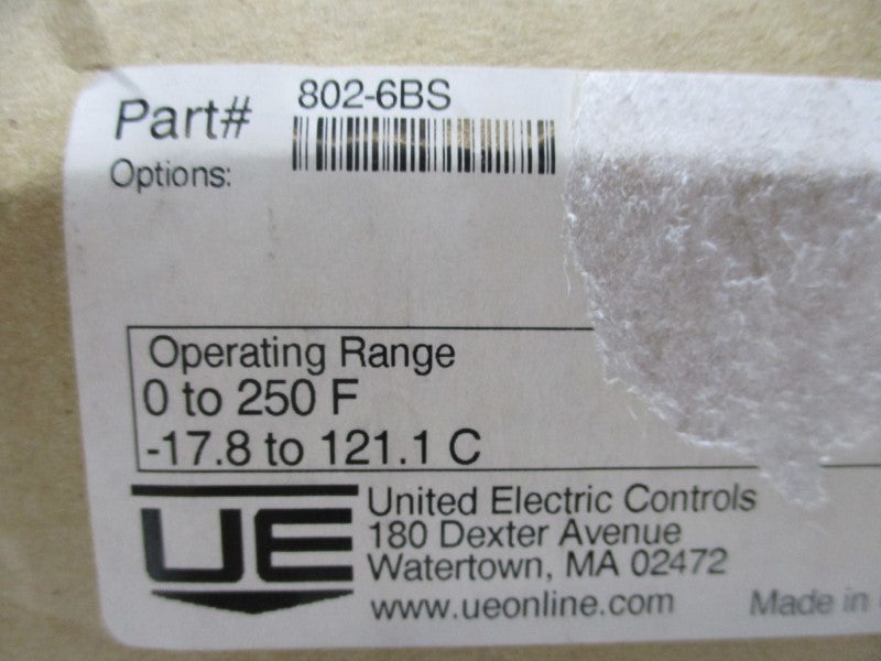 UNITED ELECTRIC 802-6BS * FACTORY SEALED *