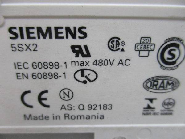 SIEMENS 5SX2-206-7 CIRCUIT BREAKER 6A 480VAC  NSNP
