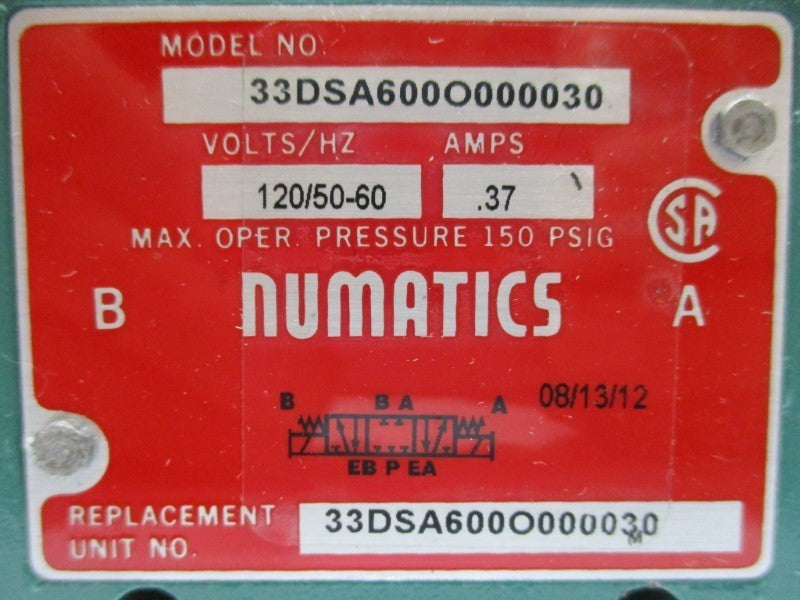 NUMATICS 33DSA600O000030  NSNP