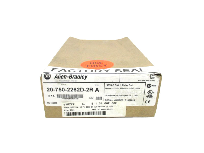 ALLEN BRADLEY 20-750-2262D-2R MODULE SER. A F/W 1.008 DATE: 2015 NSFS