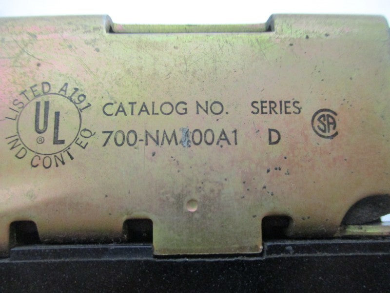 ALLEN BRADLEY 700-NM400A1 CONTROL RELAY SER. D UNMP