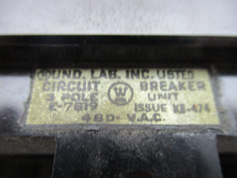 WESTINGHOUSE EH3015 CIRCUIT BREAKER 15A 480V * NSMP