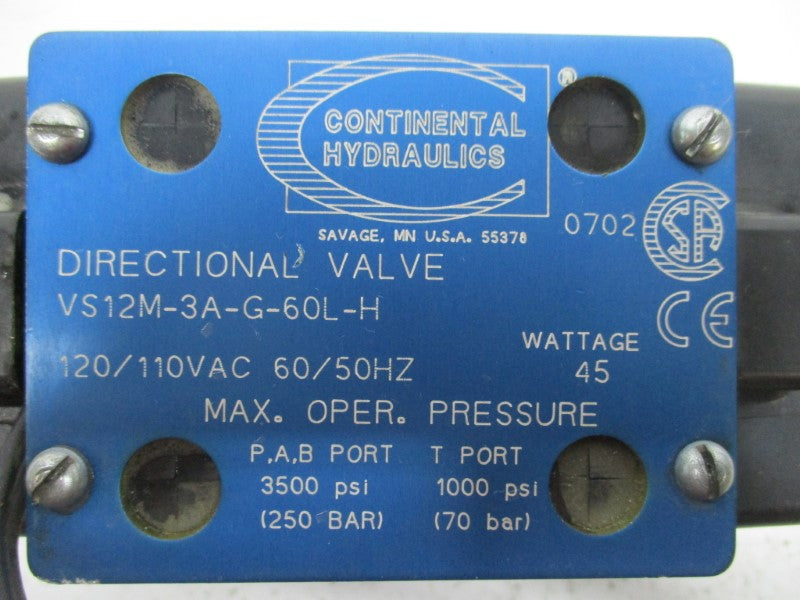 CONTINENTAL HYDRAULICS VS12M-3A-G-60L-H NSNP