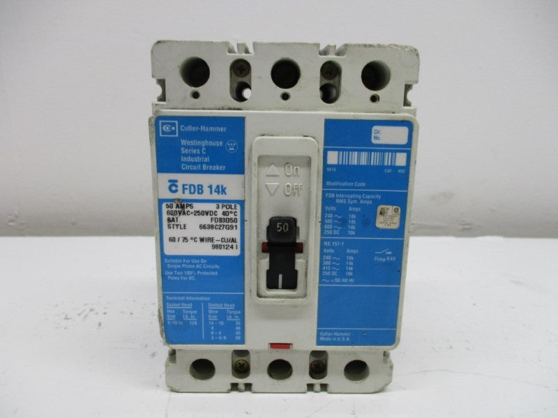CUTLER HAMMER FDB3050 50A 600V UNMP