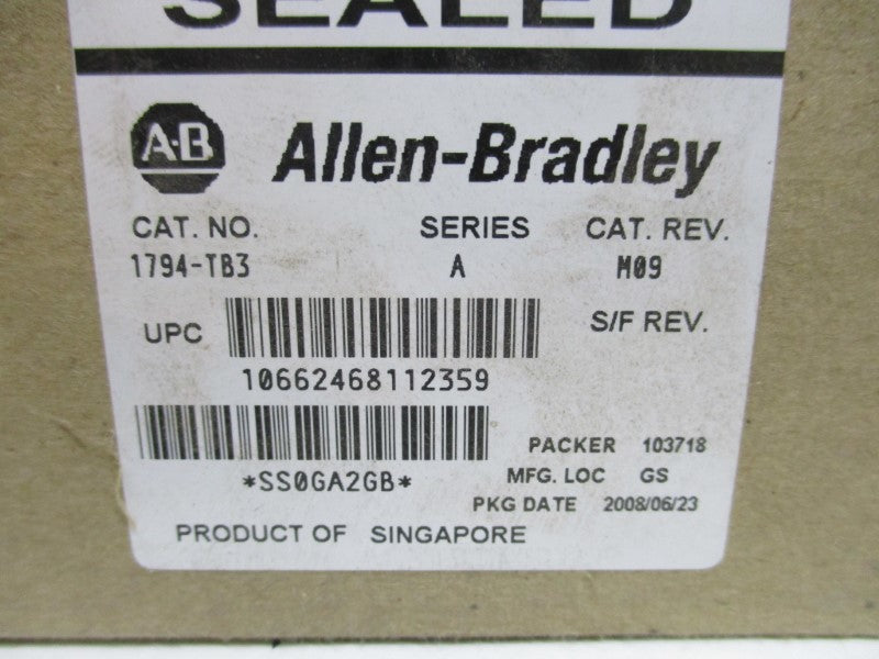INDUSTRIAL SPARE PART 1794-TB3 SER. A 120VAC 10A NSMP