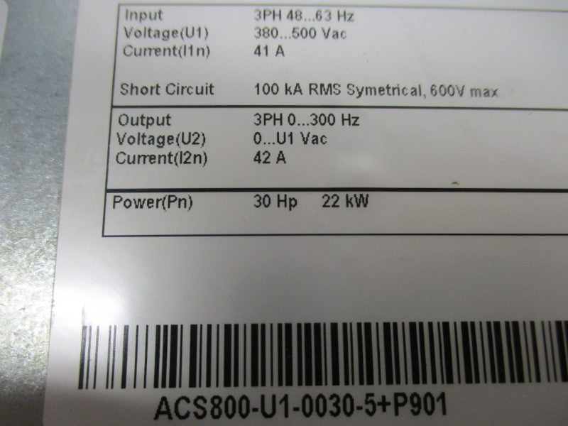 ABB ACS800-U1-0030-5+P901 NSNP