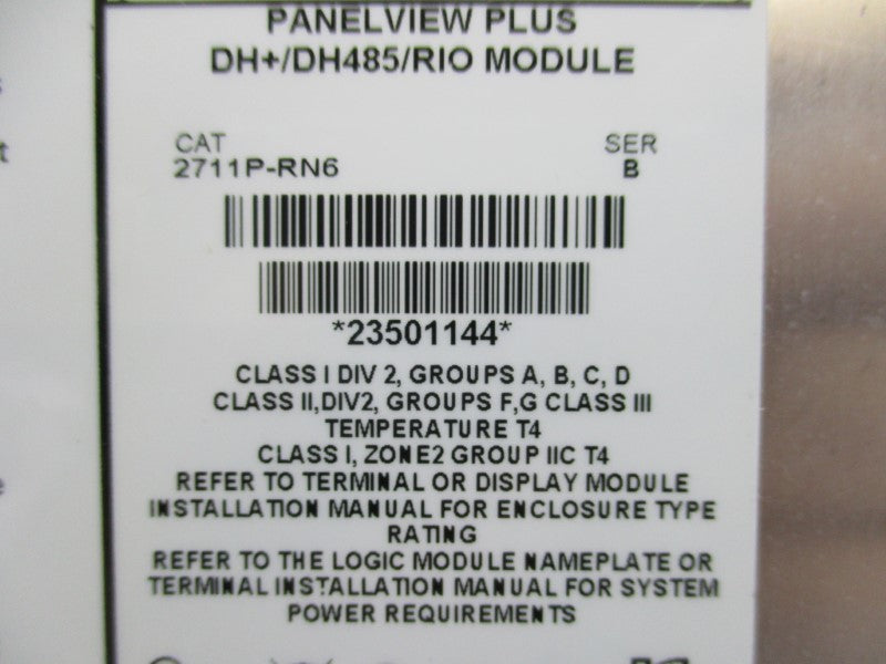 ALLEN BRADLEY 2711P-K12C6A1 SER. A NSMP