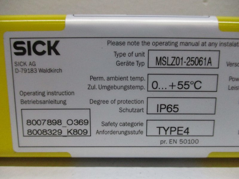 SICK MSLZ01-25061A NSMP