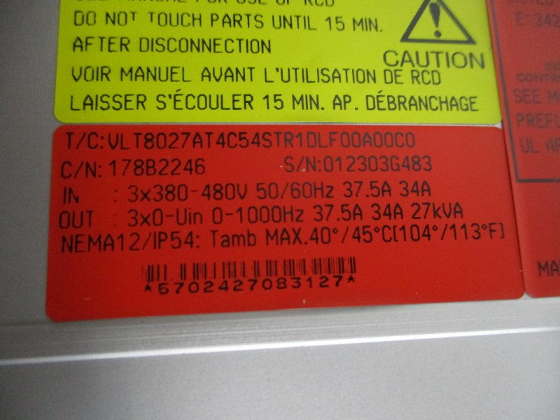 DANFOSS VLT8027AT4C54STR1DLF00A00C0 NSNP