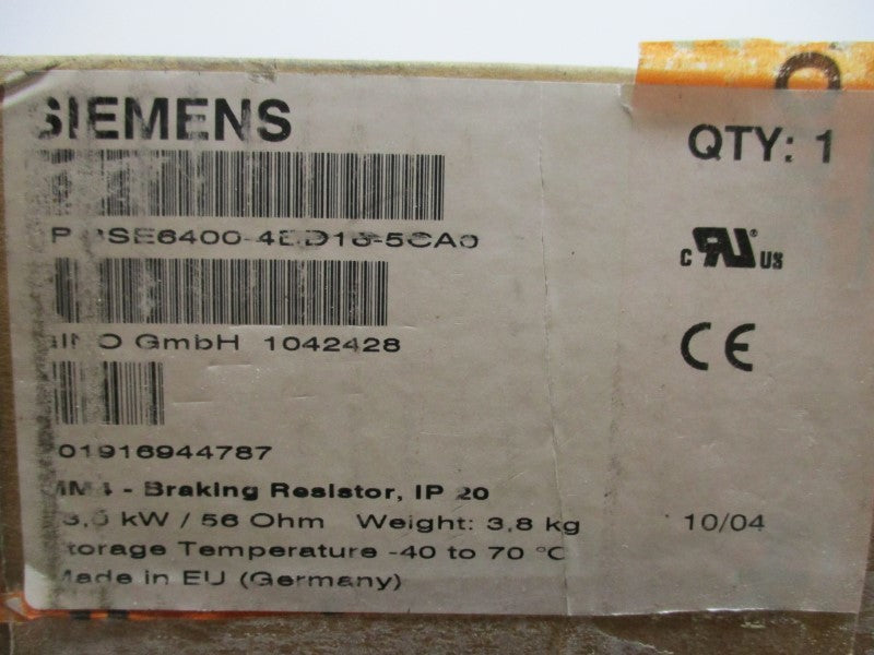 SIEMENS 6SE6400-4BD16-5CA0 850VDC 15.2A NSMP