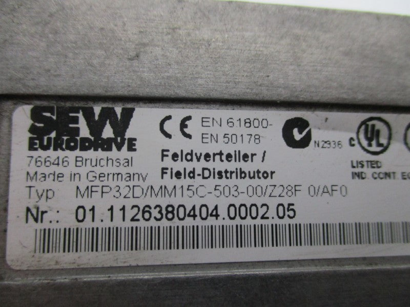 SEW EURODRIVE MFP32D/MM15C-503-00/Z28F0/AF0 UNMP