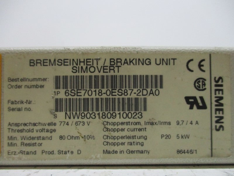 SIEMENS 6SE7018-0ES87-2DA0 UNMP