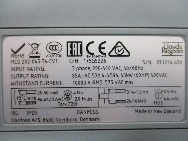 DANFOSS MCD202-045-T4-CV1 NSMP