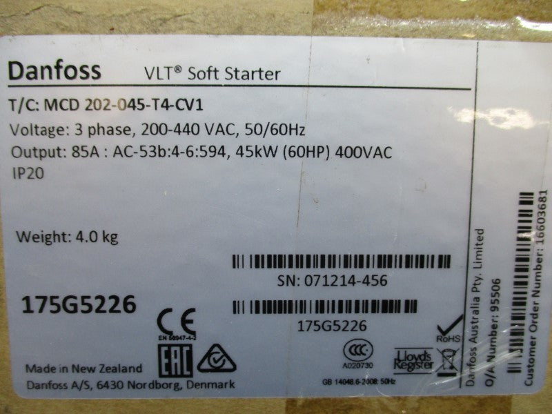 DANFOSS MCD202-045-T4-CV1 NSMP