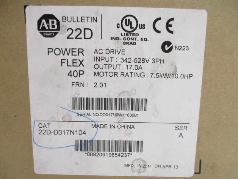 INDUSTRIAL SPARE PART 22D-D017N104 SER. A F/W 2.01 NSMP