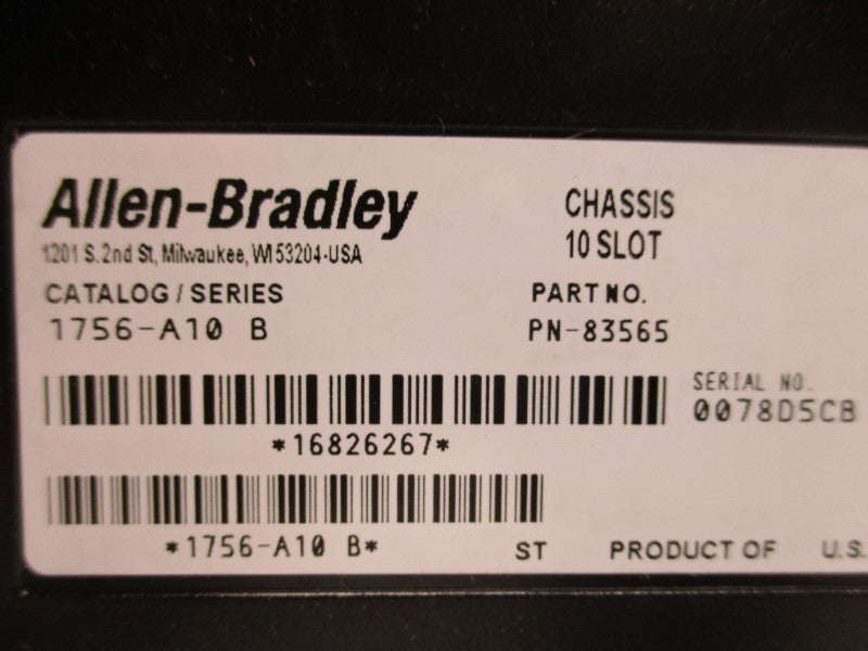 ALLEN BRADLEY 1756-A10 SER. B NSMP