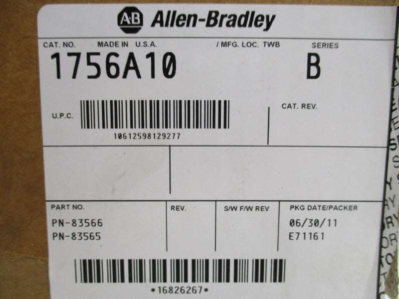ALLEN BRADLEY 1756-A10 SER. B NSMP