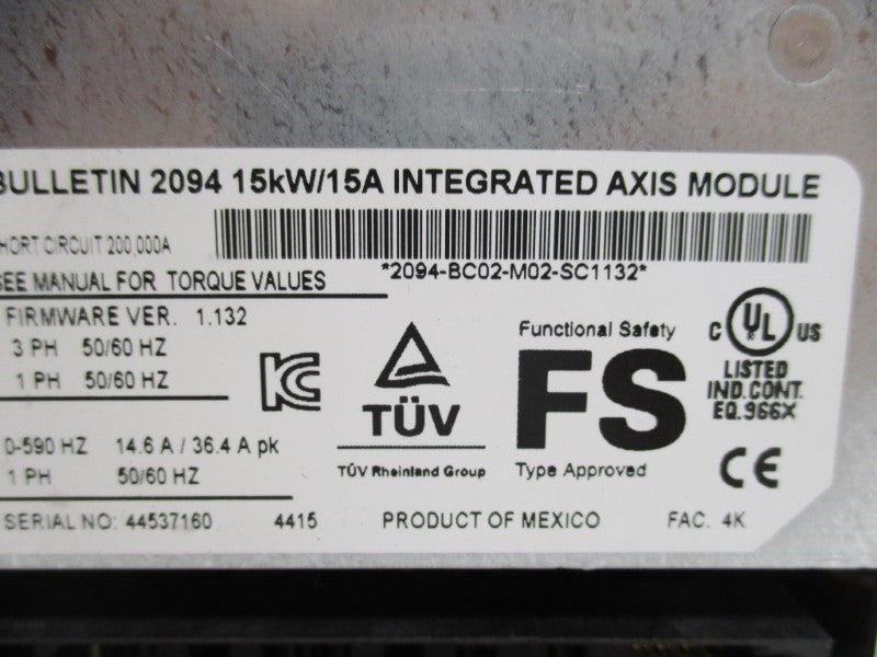 ALLEN BRADLEY 2094-BC02-M02-S SER. C F/W 1.132 NSMP