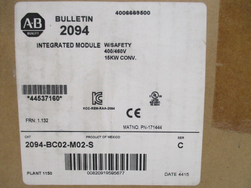 ALLEN BRADLEY 2094-BC02-M02-S SER. C F/W 1.132 NSMP