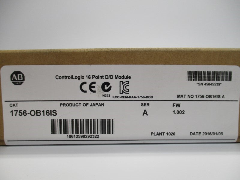 ALLEN BRADLEY 1756-OB16IS SER. A F/W 1.002 DATE: 2016 NSFS