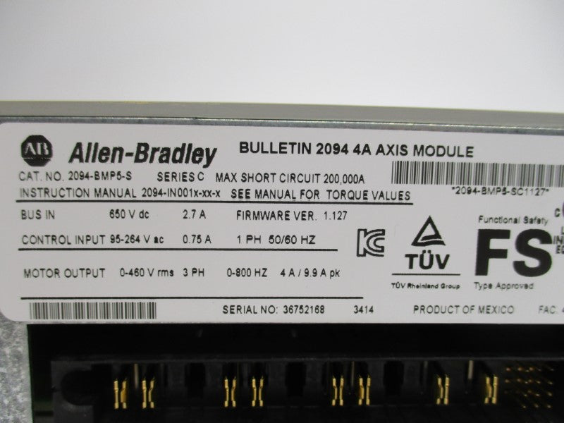 ALLEN BRADLEY 2094-BMP5-S SER. C F/W 1.127 NSMP