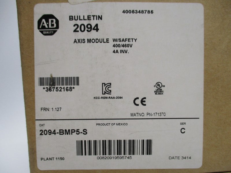 ALLEN BRADLEY 2094-BMP5-S SER. C F/W 1.127 NSMP