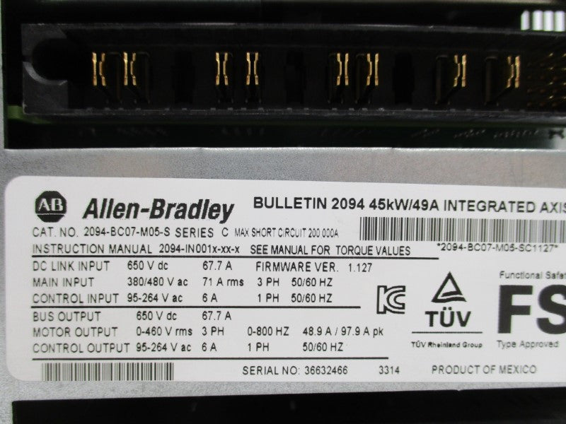 ALLEN BRADLEY 2094-BC07-M05-S SER. C F/W 1.127 NSMP