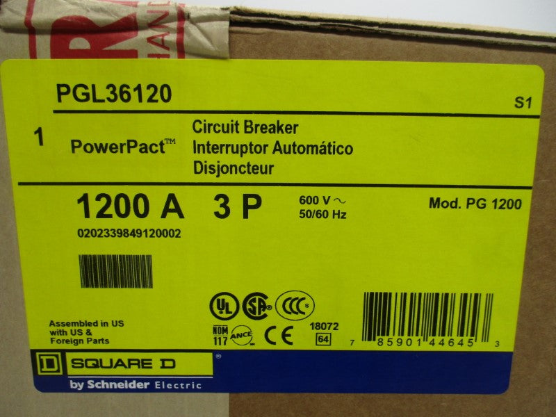 SQUARE D PGL36120 1200A 600V NSFS