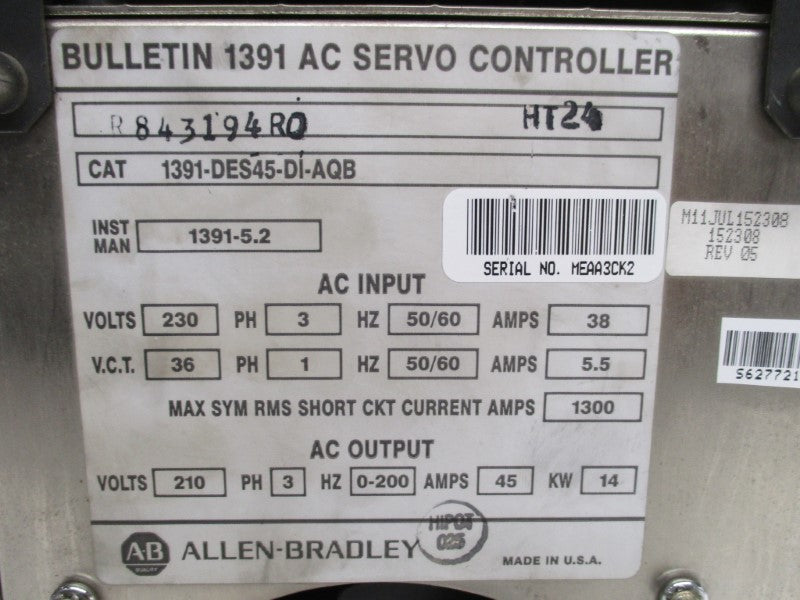 ALLEN BRADLEY 1391-DES45-DI-AQB UNMP