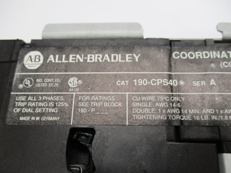 INDUSTRIAL SPARE PART 190-CPS40D SER. A UNMP
