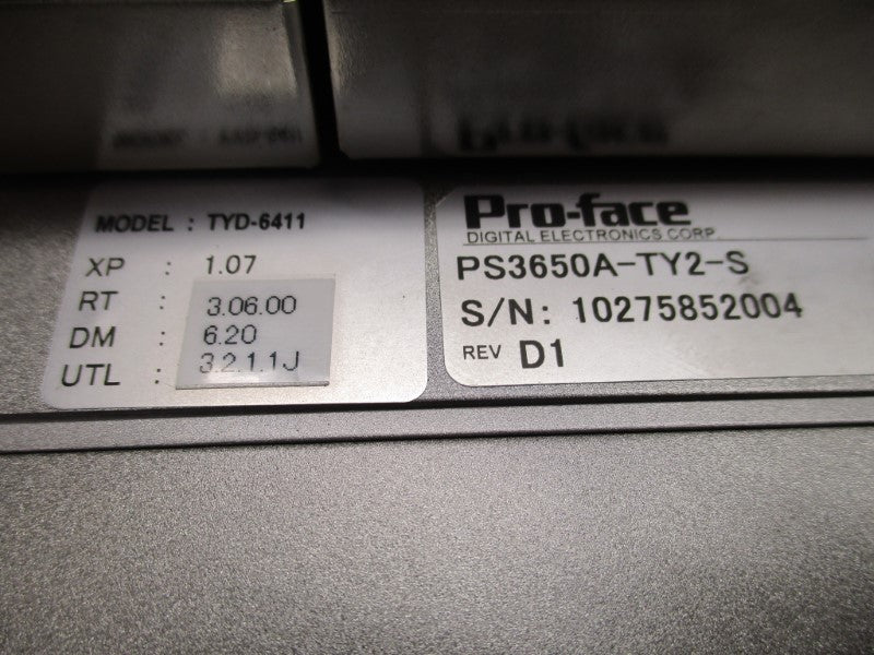 PRO-FACE PS3650A-TY2-S (AS PICTURED) UNMP
