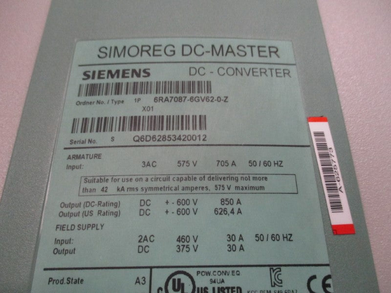 SIEMENS 6RA7087-6GV62-0-Z NSMP