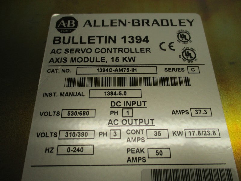 ALLEN BRADLEY 1394C-AM75-IH SER. C UNMP