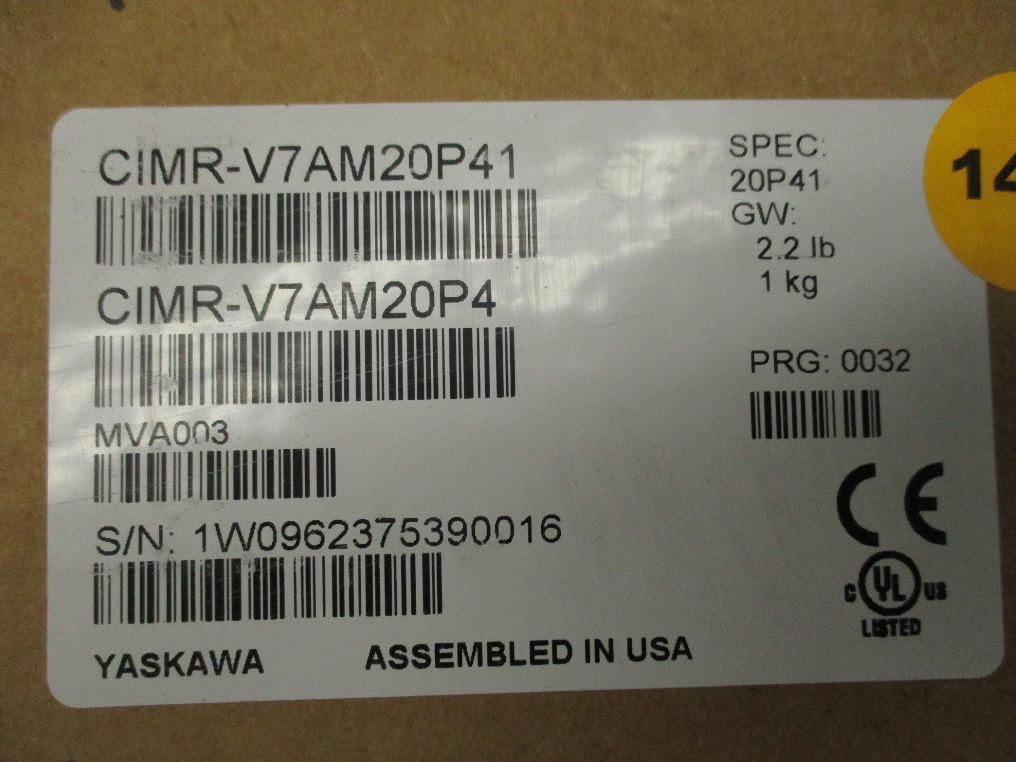 YASKAWA CIMR-V7AM20P4 NSMP