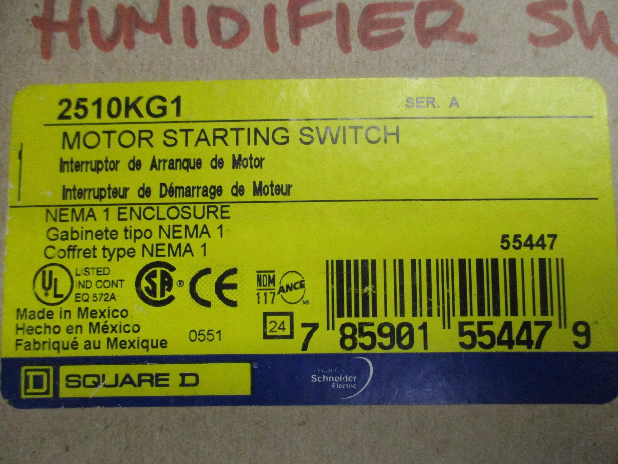SQUARE D 2510KG1 SER. A 600V 30A NSMP