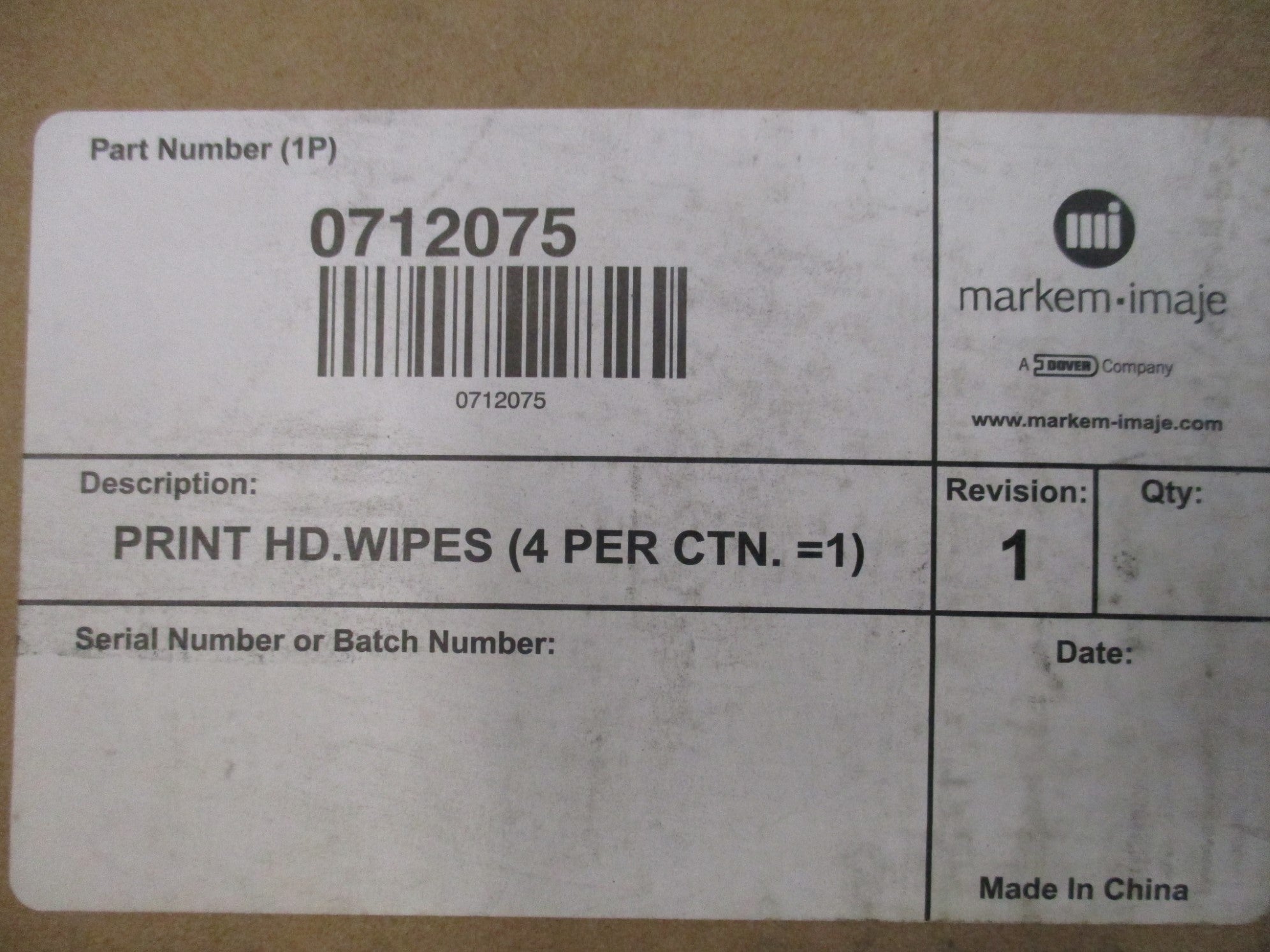 MARKEM IMAJE 0712075 (PKG OF 4) NSMP