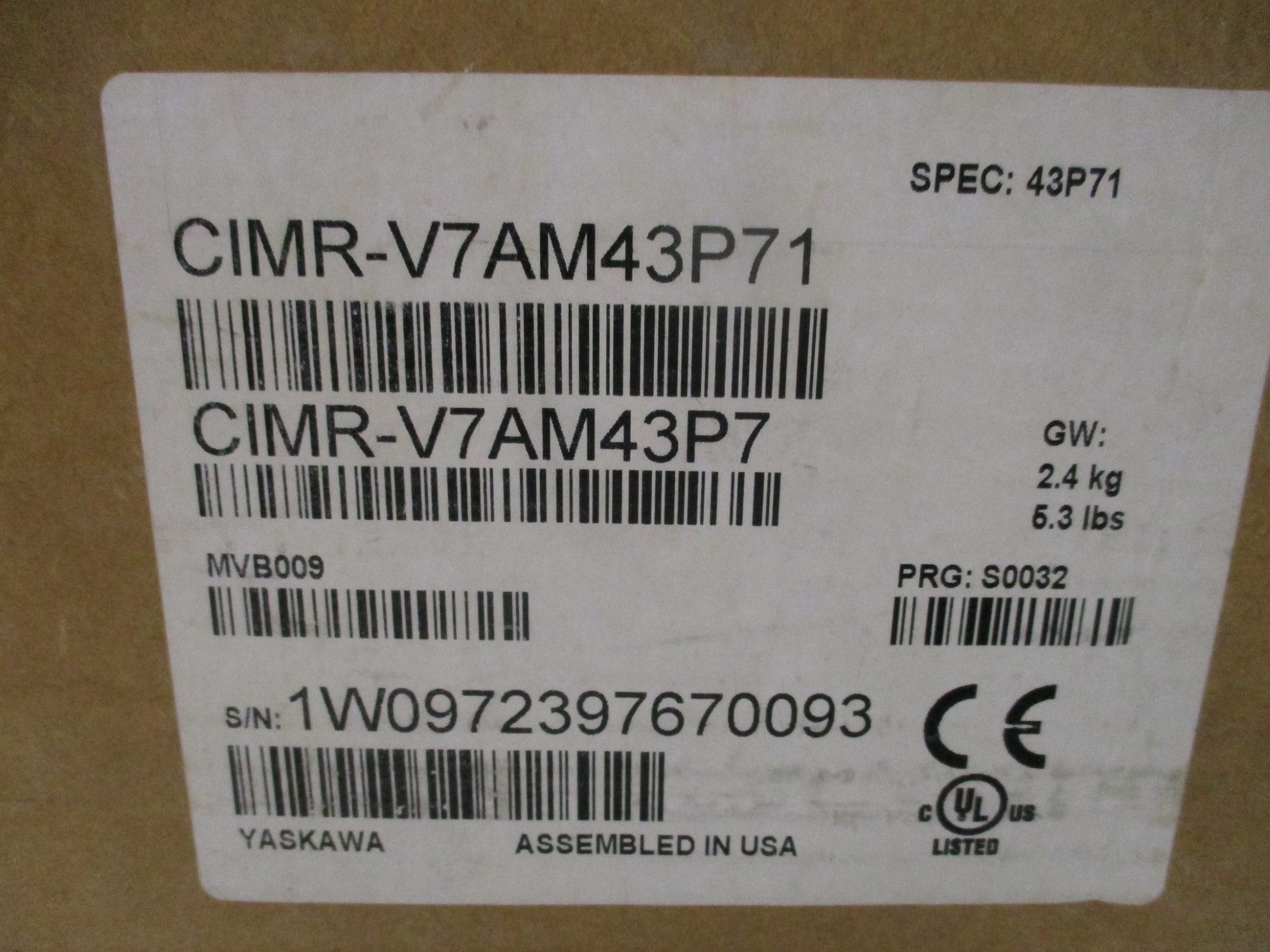 MITSUBISHI CIMR-V7AM43P7 NSMP