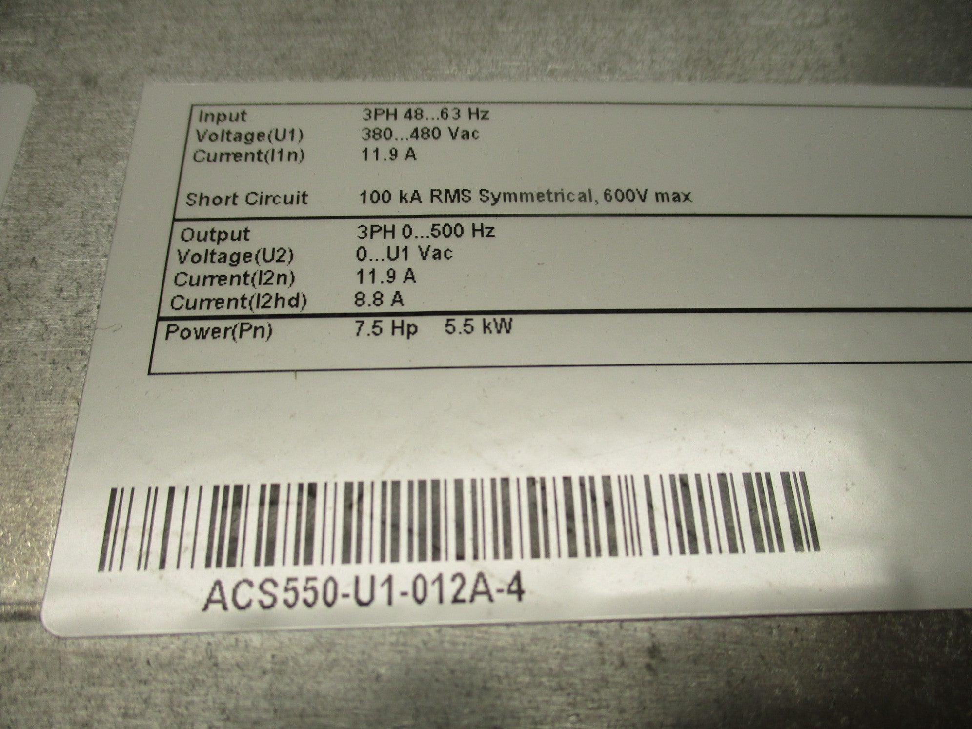 ABB ACS550-U1-012A-4 NSNP