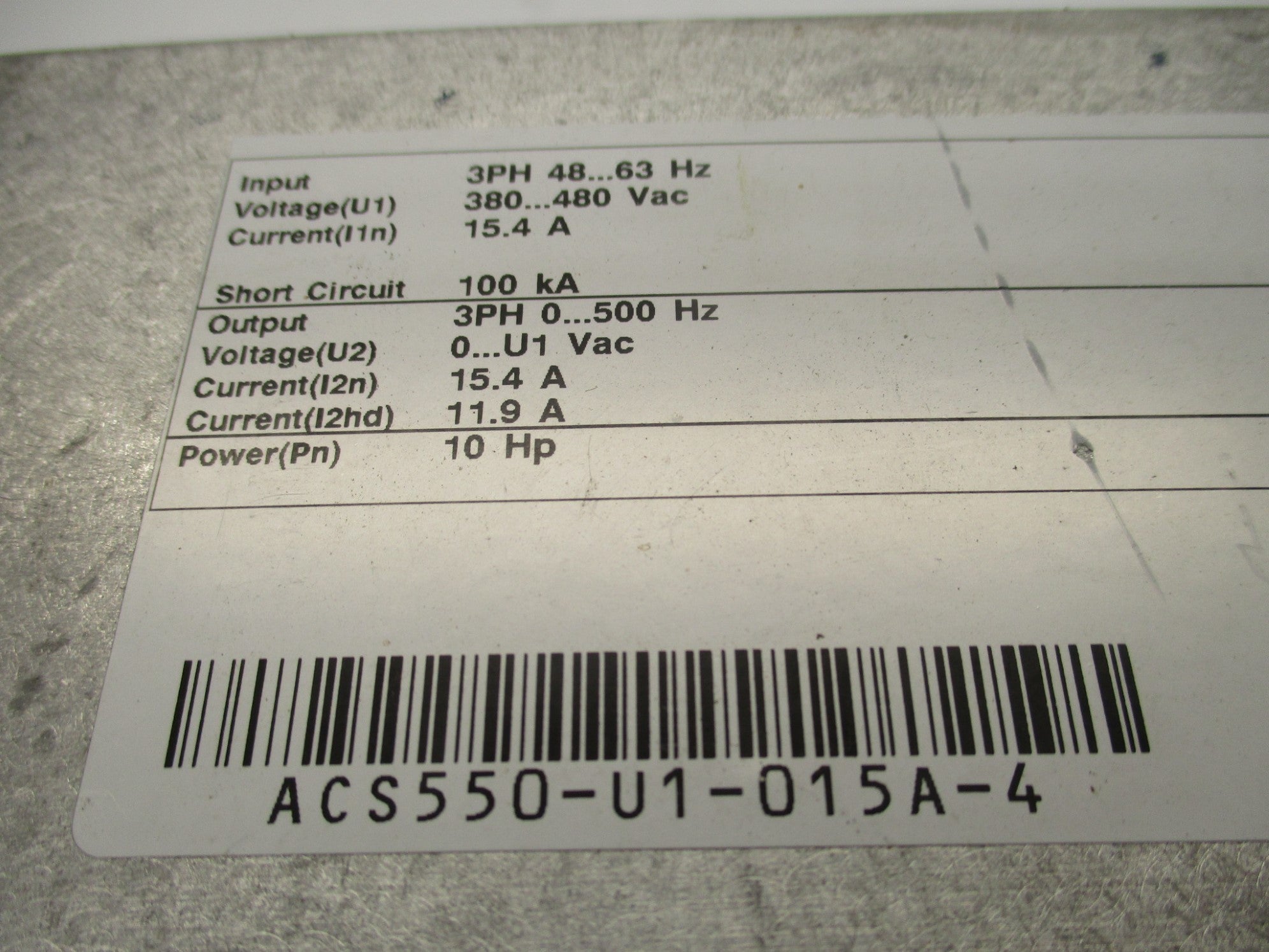 ABB ACS550-U1-015A-4 UNMP