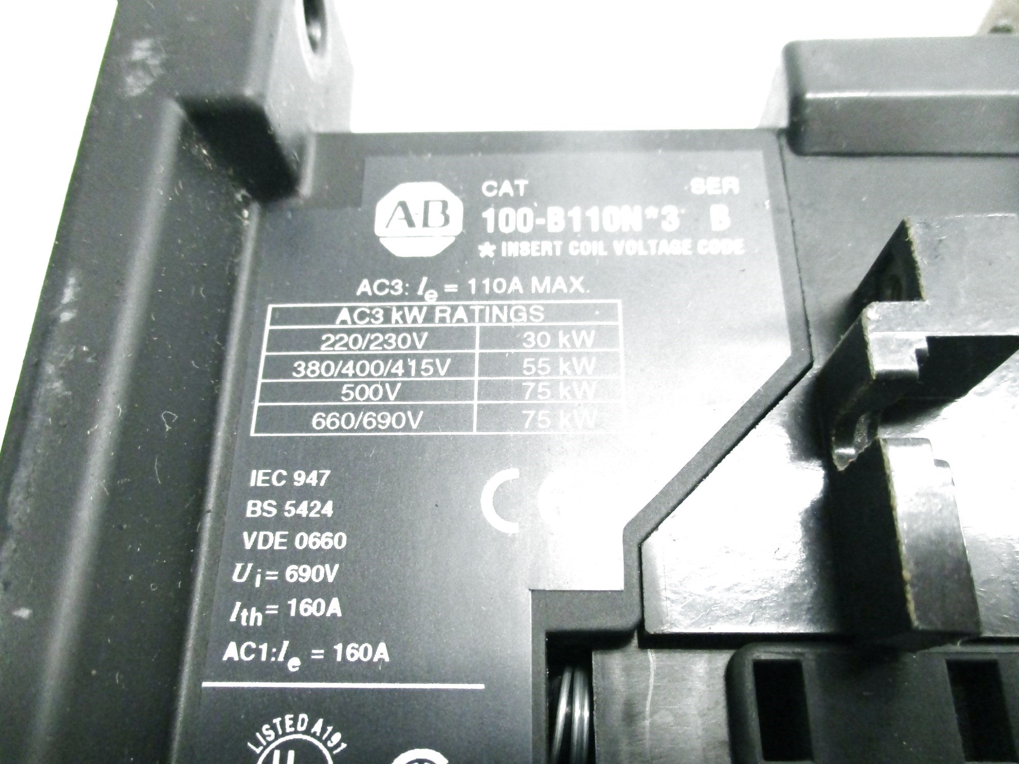 ALLEN BRADLEY 100-B110ND3 SER. B 120V UNMP