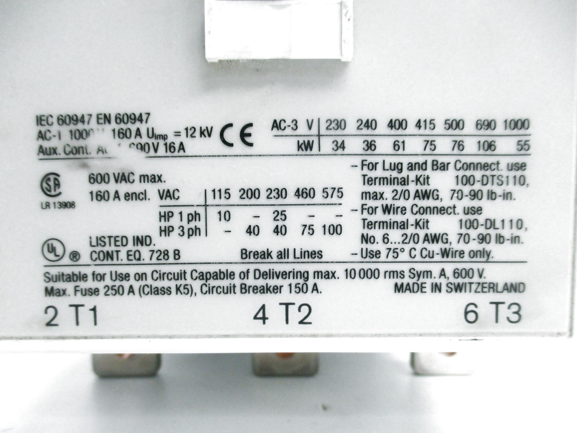 ALLEN BRADLEY 100-D110D00 SER. A 120V UNMP