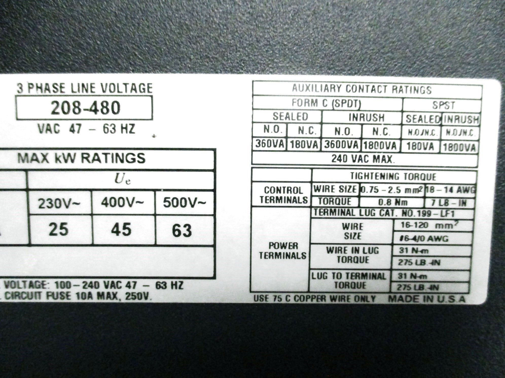 ALLEN BRADLEY 150-B97NBD SER. A UNMP