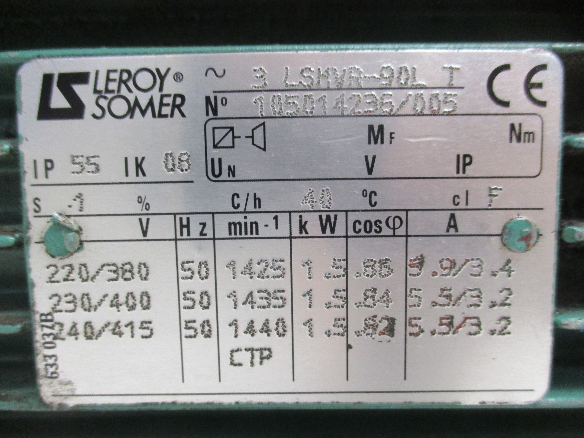 LEROY SOMER 3LSMVR-90LT CB3133SB3 UNMP