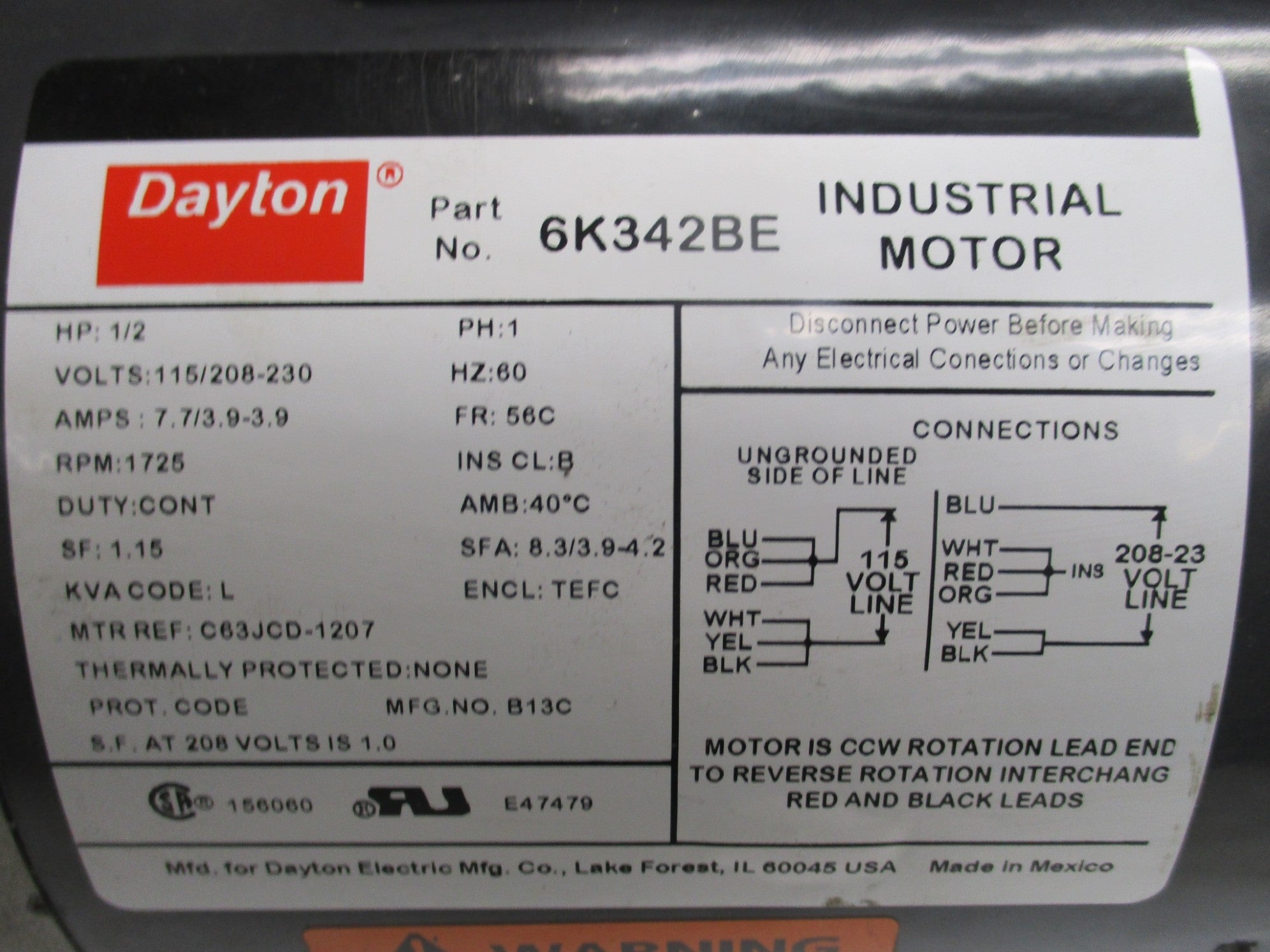 DAYTON 6K342BE NSNP